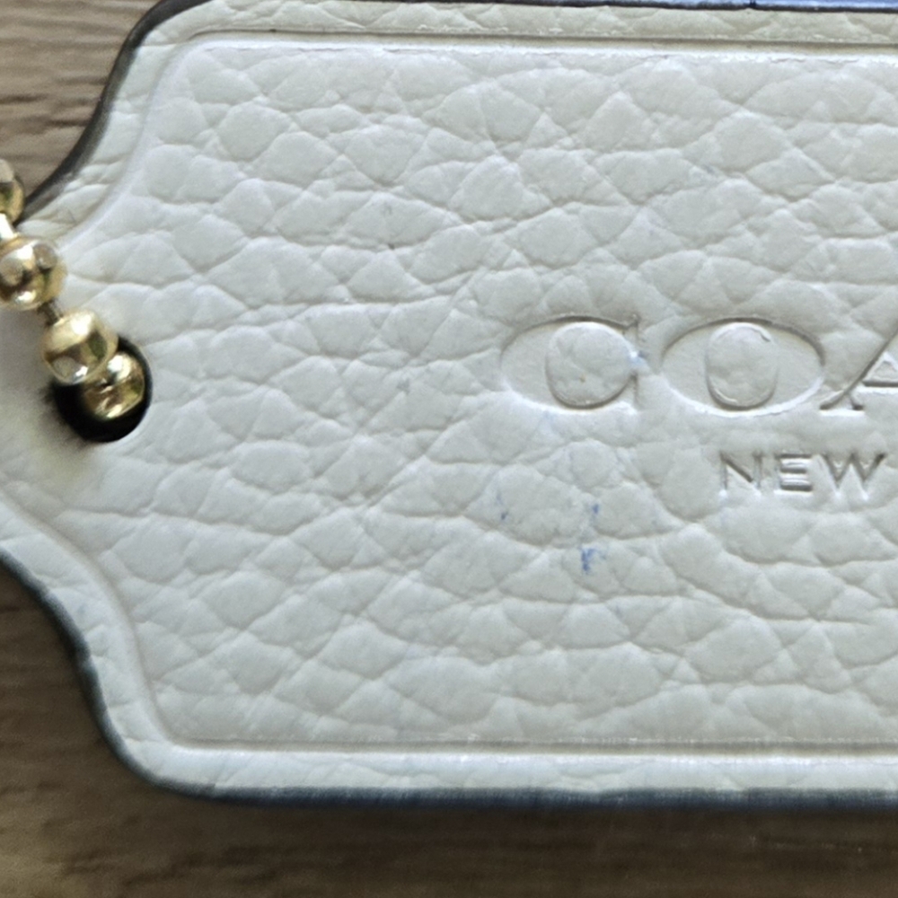 Coach Cream and Blue Leather Keychain Set - Picture 5 of 5